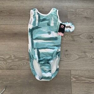 NWT Gym Gear Kid Multicolor Abstract Print Gymnastics/Dance Leotard Size Small